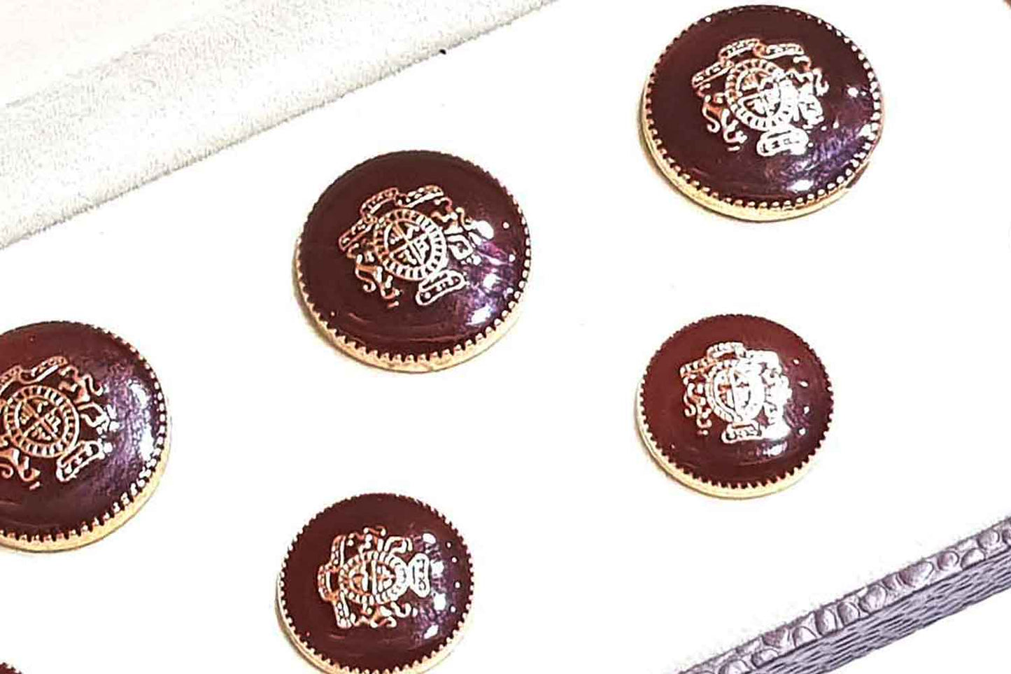 Maroon Golden Coat Blazer Buttons