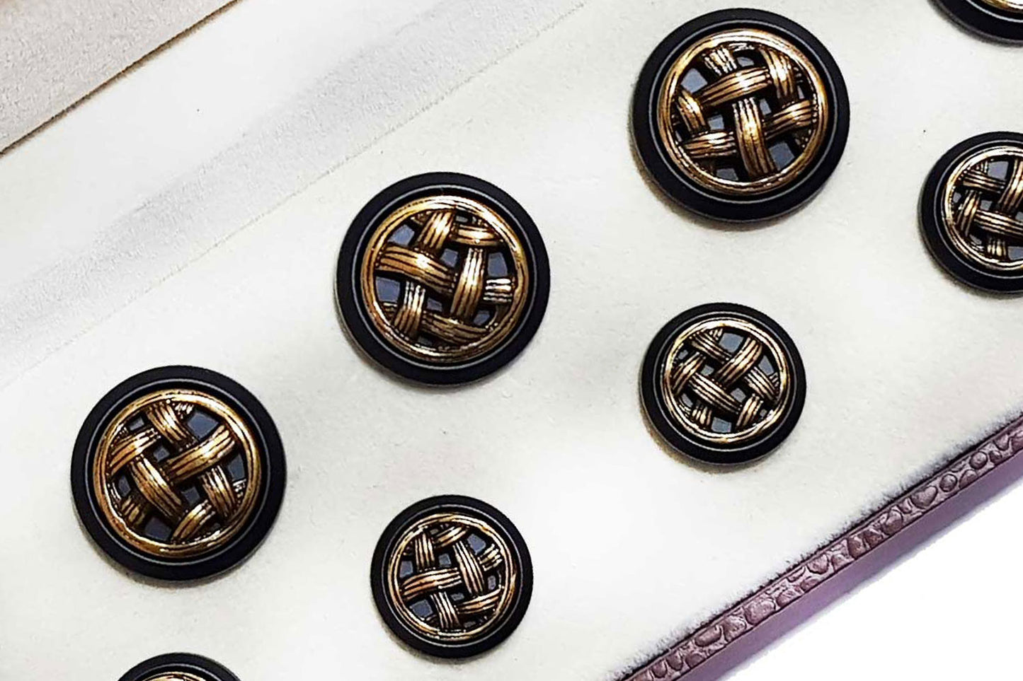 Matte Black-Copper Round Shape Metal Coat Buttons