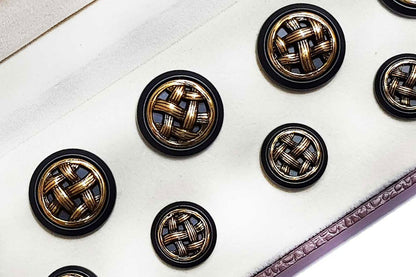 Matte Black-Copper Round Shape Metal Coat Buttons