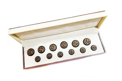Matte Black-Copper Round Shape Metal Coat Buttons