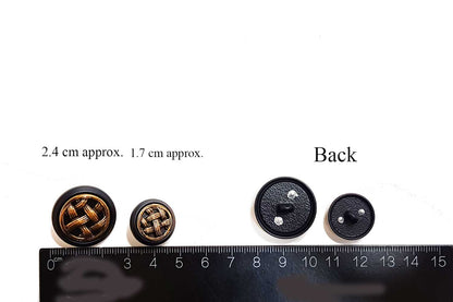 Matte Black-Copper Round Shape Metal Coat Buttons