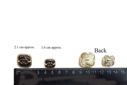 Black Golden Square Shape Metal Coat Buttons