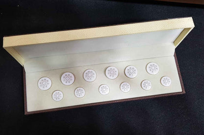 White Color Round Shape Metal Coat Buttons