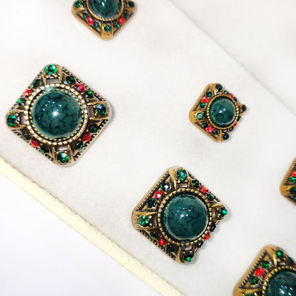 Emerald Green Square Metal Coat Buttons Blazer Buttons