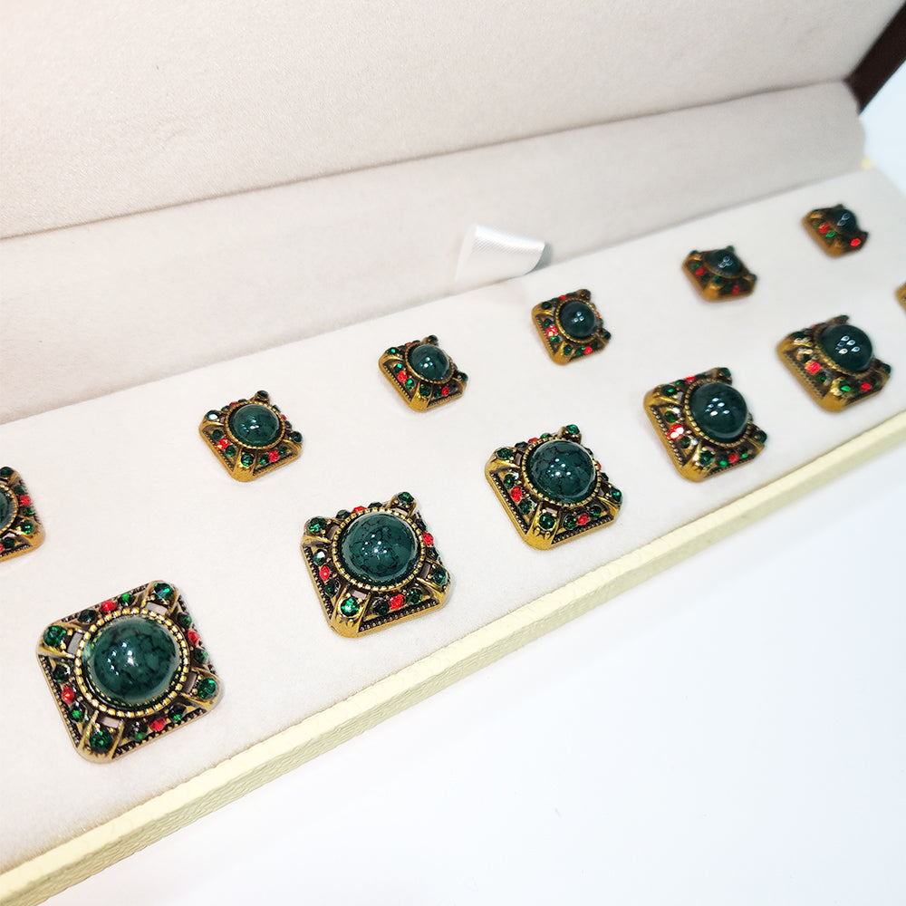 Emerald Green Square Metal Coat Buttons Blazer Buttons