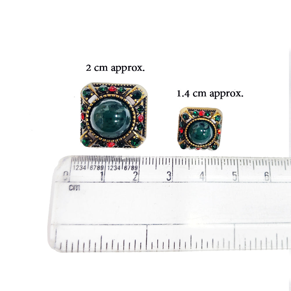 Emerald Green Square Metal Coat Buttons Blazer Buttons