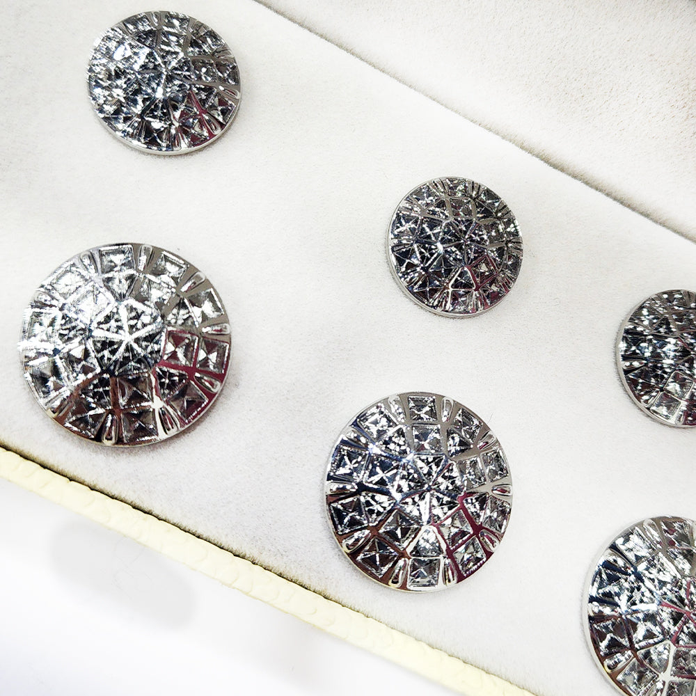 Silver Web Design Round Metal Coat Buttons Blazer Buttons