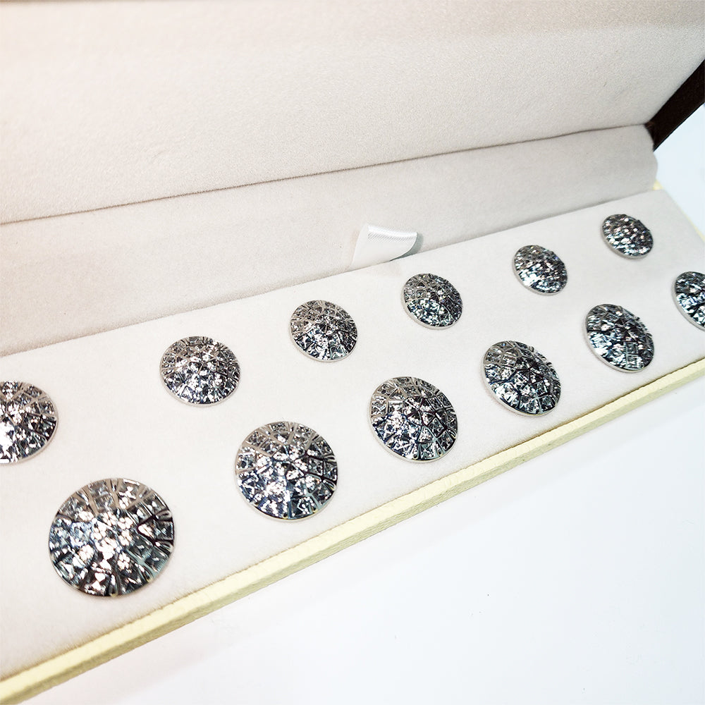 Silver Web Design Round Metal Coat Buttons Blazer Buttons