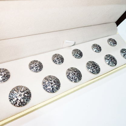 Silver Web Design Round Metal Coat Buttons Blazer Buttons