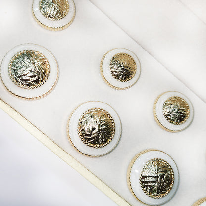 White Golden Round Metal Coat Buttons Blazer Buttons