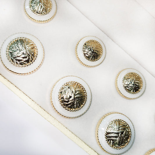 White Golden Round Metal Coat Buttons Blazer Buttons