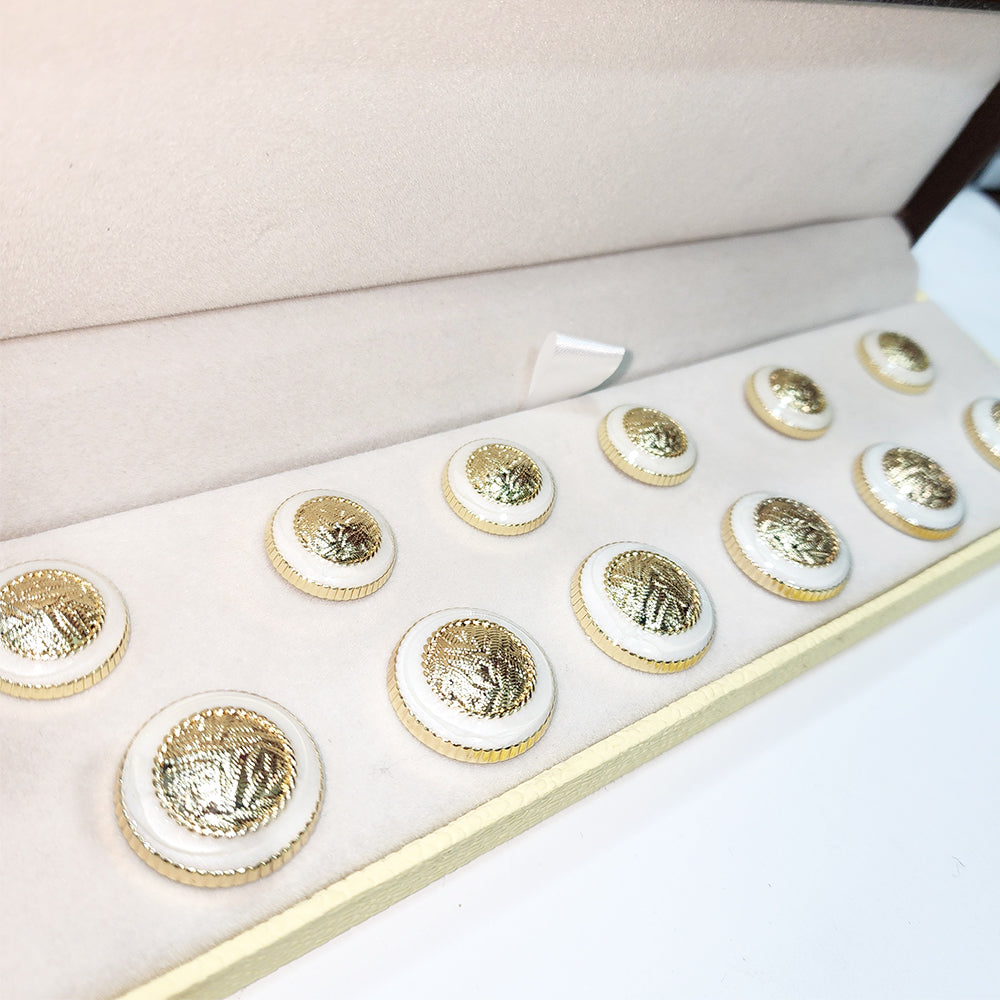 White Golden Round Metal Coat Buttons Blazer Buttons