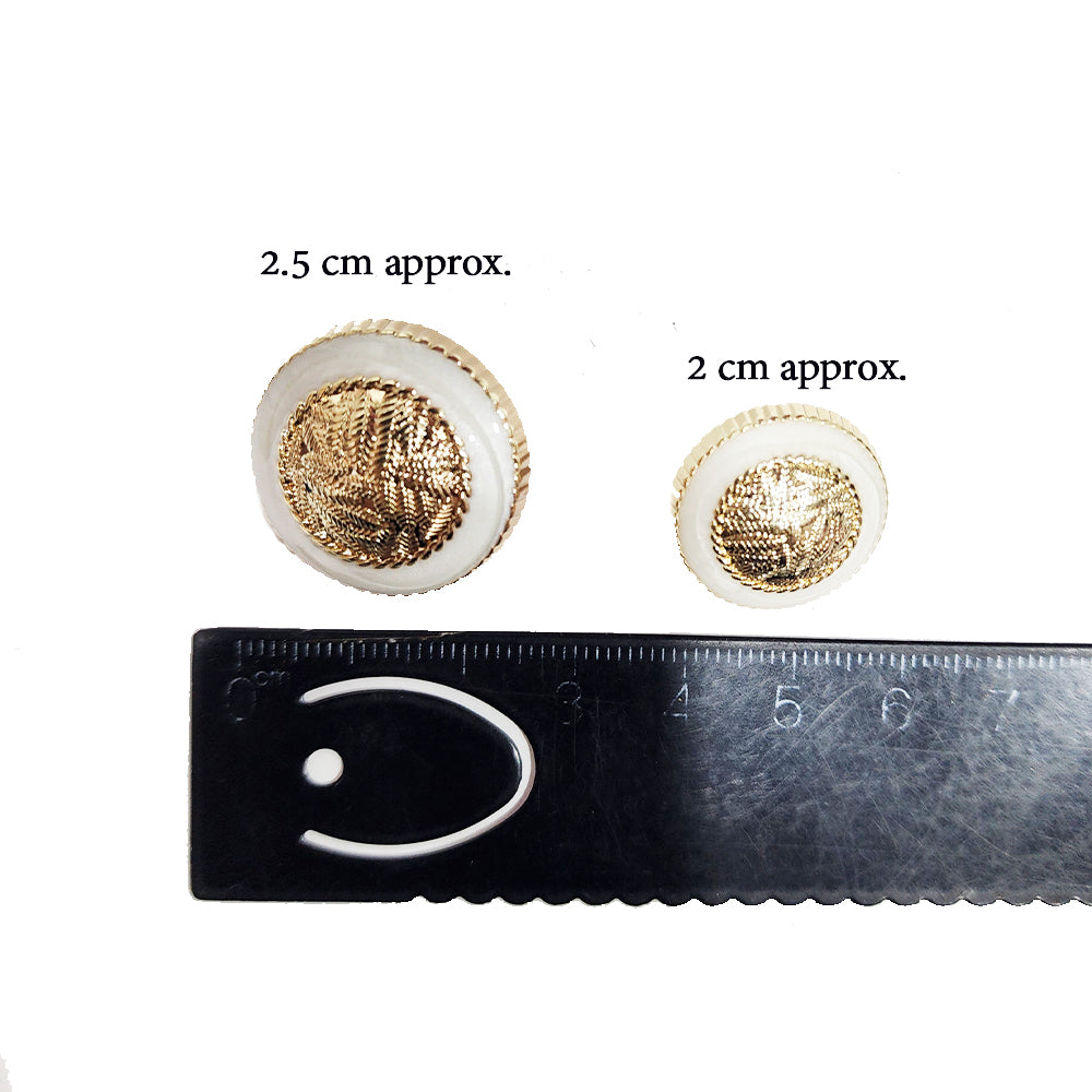 White Golden Round Metal Coat Buttons Blazer Buttons