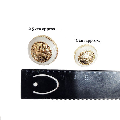White Golden Round Metal Coat Buttons Blazer Buttons