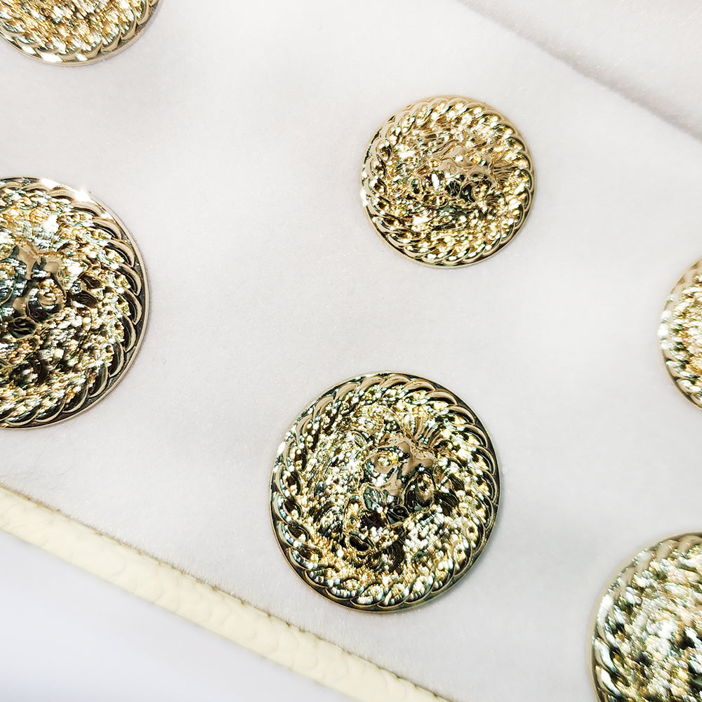 Golden Lion Embossed Round Metal Coat Buttons Blazer Buttons