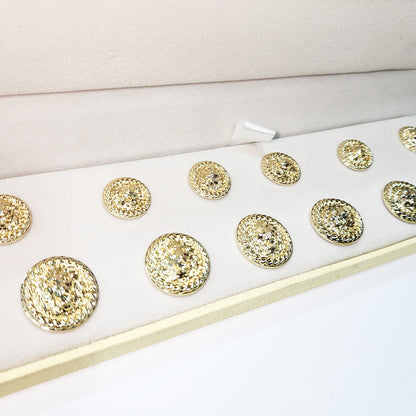 Golden Lion Embossed Round Metal Coat Buttons Blazer Buttons