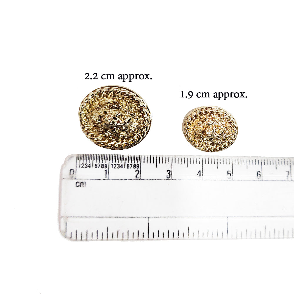 Golden Lion Embossed Round Metal Coat Buttons Blazer Buttons