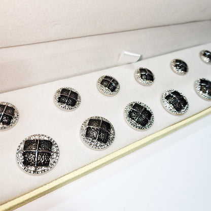 Silver Black Designer Round Metal Coat Buttons Blazer Buttons