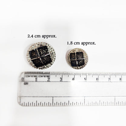 Silver Black Designer Round Metal Coat Buttons Blazer Buttons