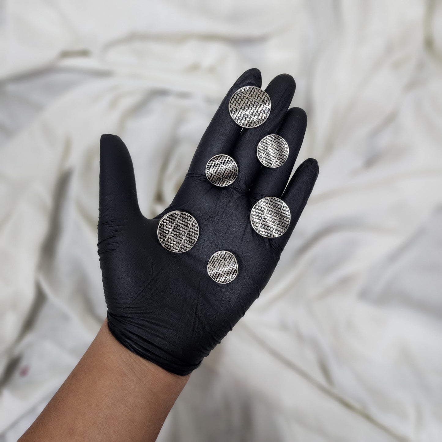 Silver Assorted Designer Metal Coat Blazer Buttons