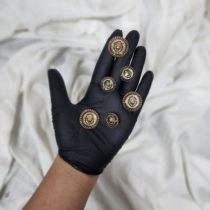 Round Golden Lion Print Designer Metal Coat Blazer Buttons