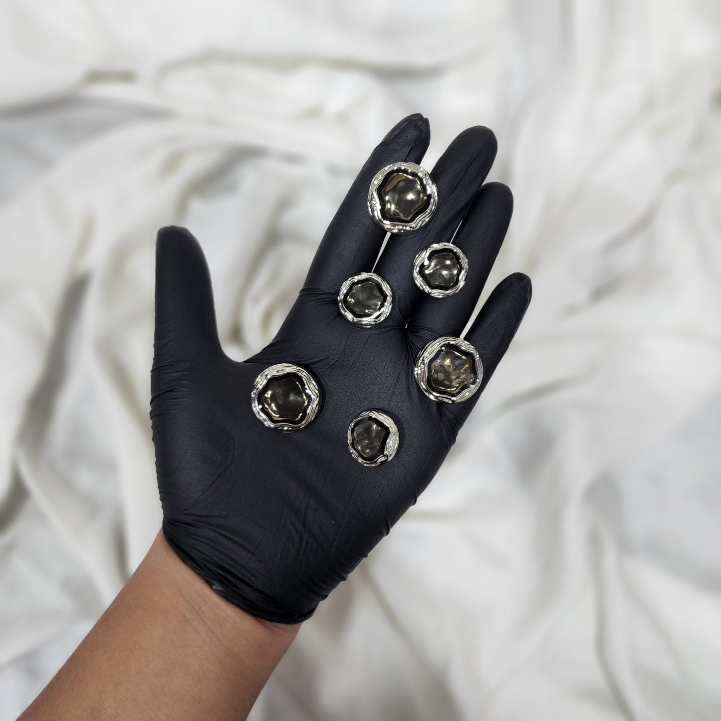 Silver Frame Designer Metal Coat Blazer Buttons