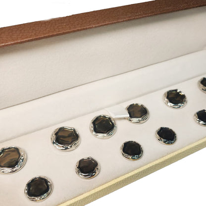Silver Frame Designer Metal Coat Blazer Buttons
