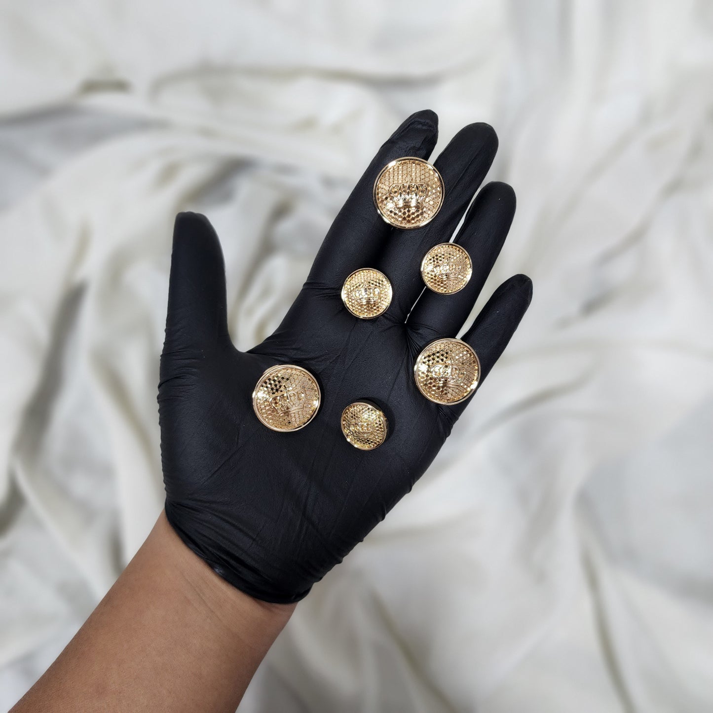 Golden Round Crown Print Designer Metal Coat Blazer Buttons