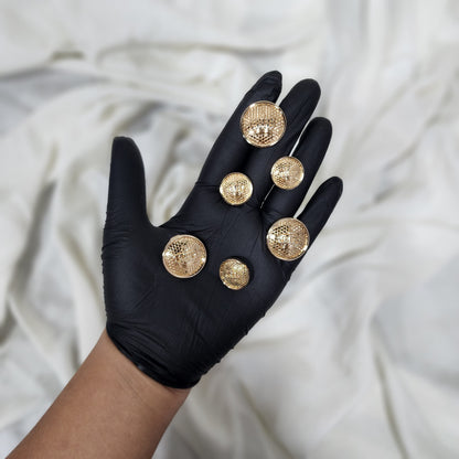 Golden Round Crown Print Designer Metal Coat Blazer Buttons