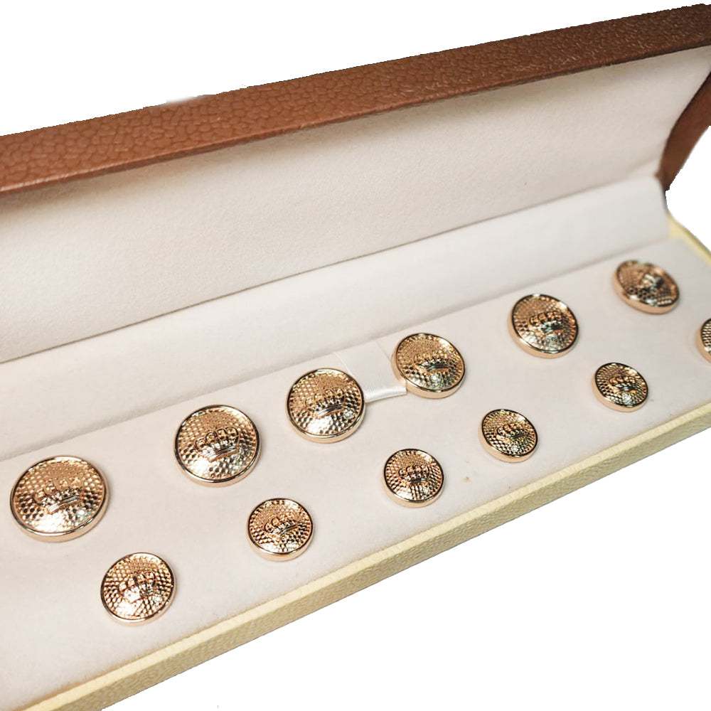 Golden Round Crown Print Designer Metal Coat Blazer Buttons