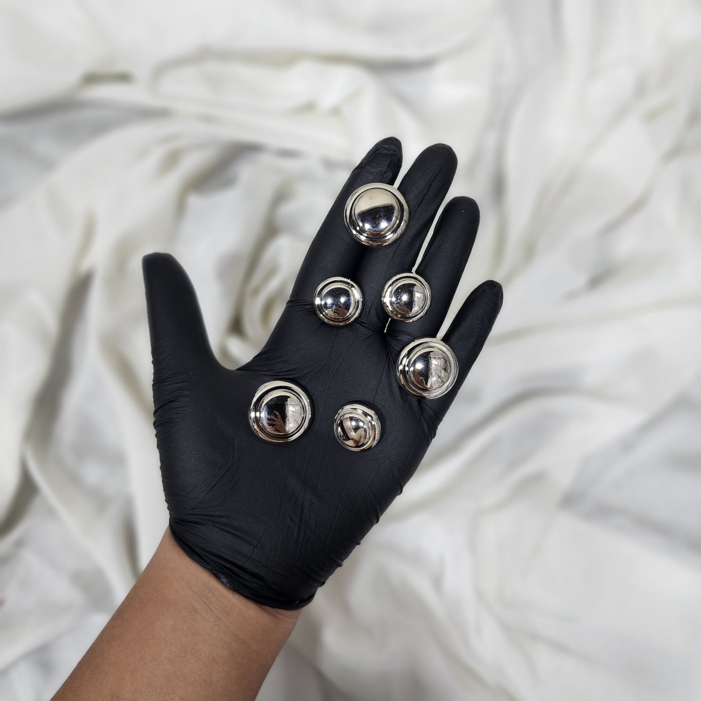 Silver Round Designer Metal Coat Blazer Buttons