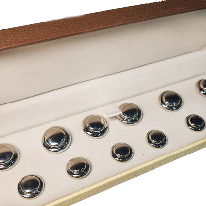 Silver Round Designer Metal Coat Blazer Buttons