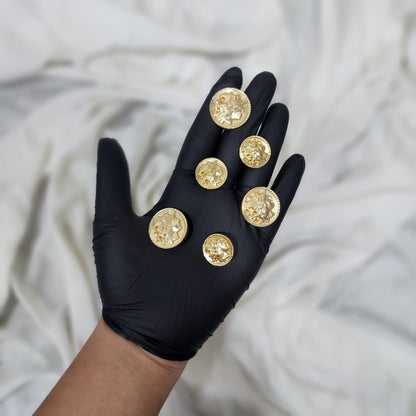 Golden Round Face Embossed Designer Metal Coat Blazer Button