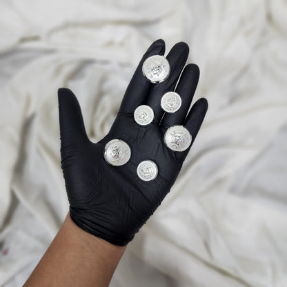 White Round Designer Metal Coat Blazer Buttons