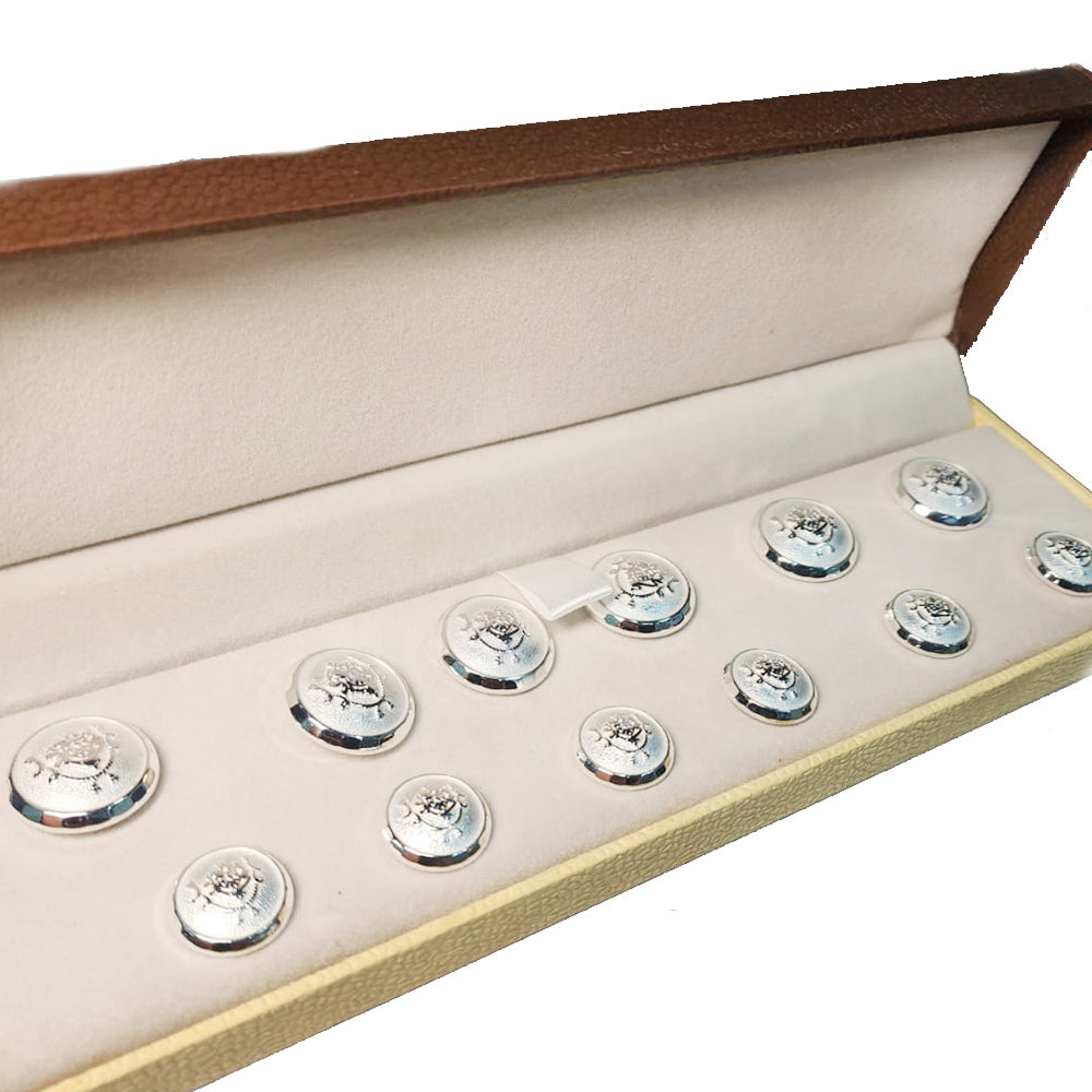 White Round Designer Metal Coat Blazer Buttons