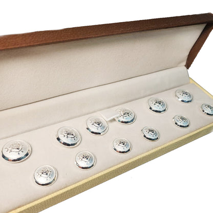 White Round Designer Metal Coat Blazer Buttons
