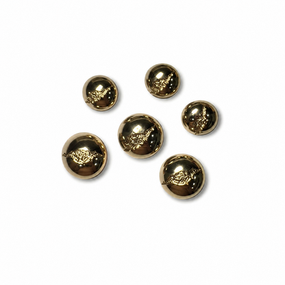 Shiny Light Gold Round Metal Coat/Blazer Buttons