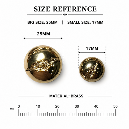 Shiny Light Gold Round Metal Coat/Blazer Buttons