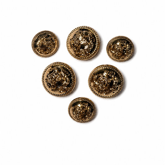 Shiny Golden Round Metal Coat/Blazer Buttons