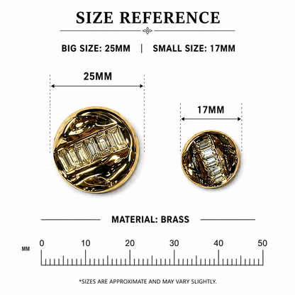Light Gold Round Metal Coat/Blazer Buttons