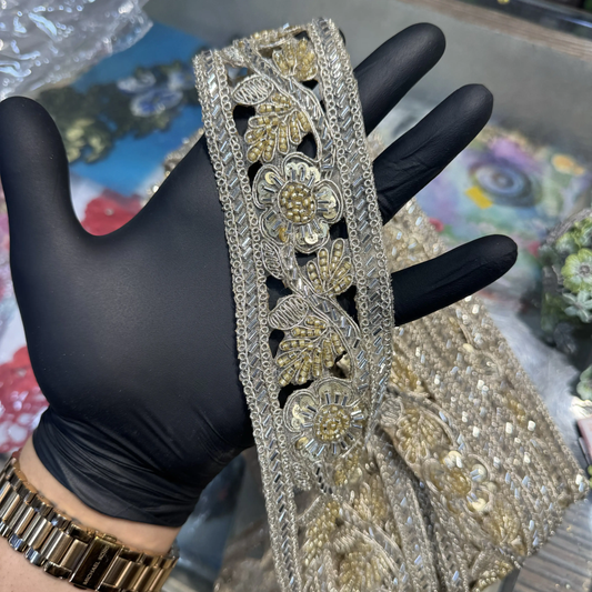 Golden Cutdana work laces 9 METERS