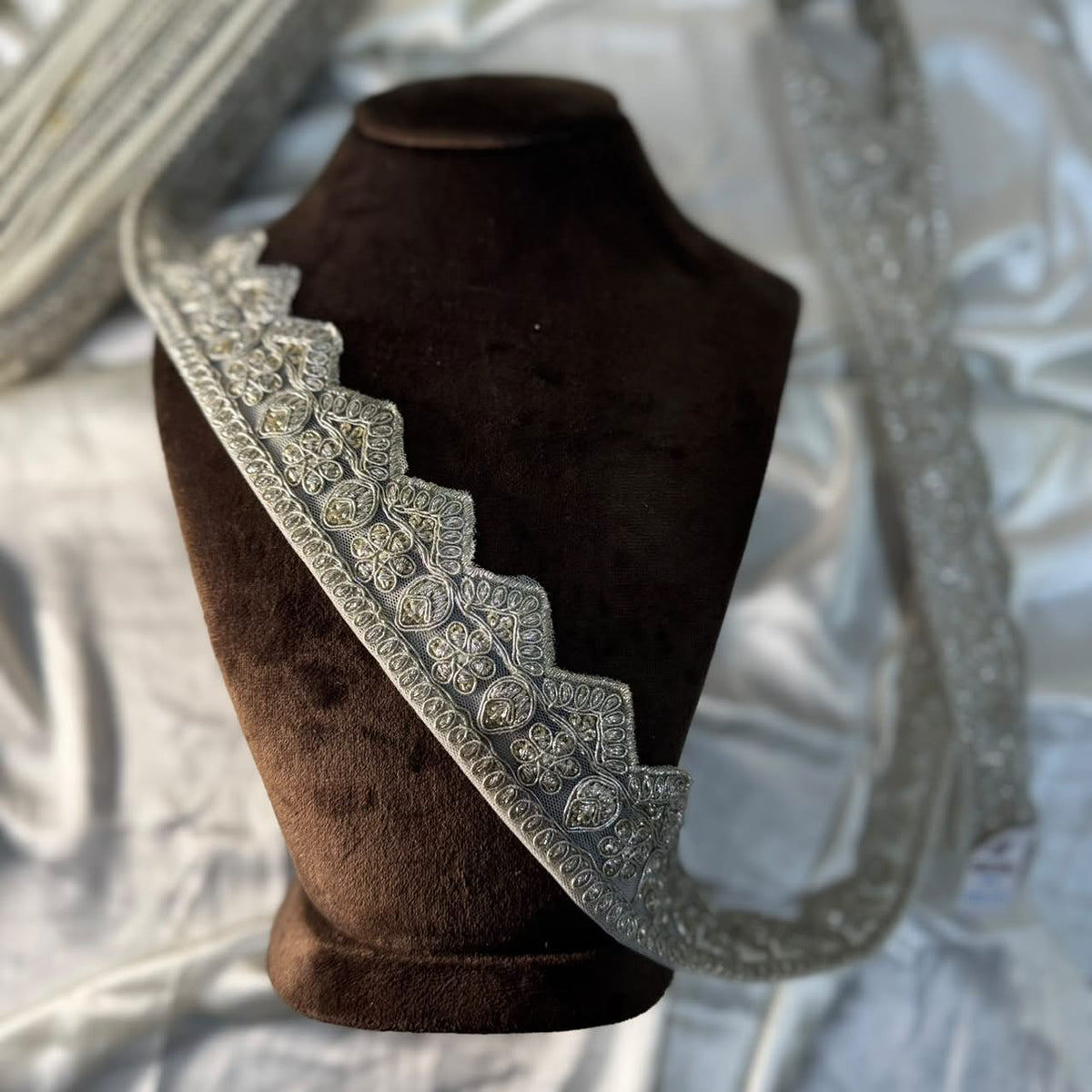 Silver Golden Threadwork Traditional Embroidery Lace