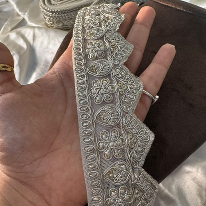 Silver Golden Threadwork Traditional Embroidery Lace