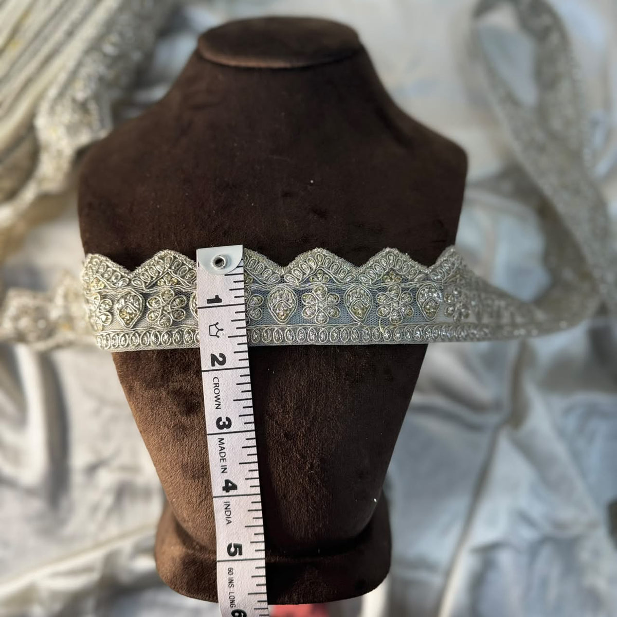 Silver Golden Threadwork Traditional Embroidery Lace
