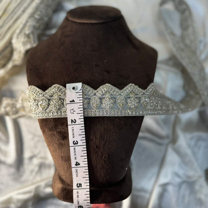 Silver Golden Threadwork Traditional Embroidery Lace