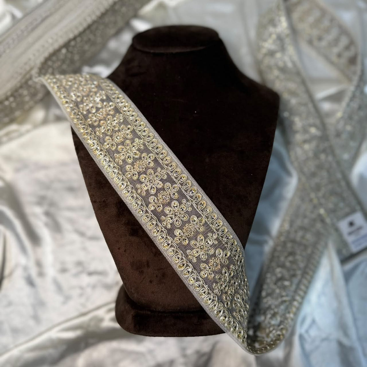 Beautiful Gold Silver Embroidered Designer Border Lace