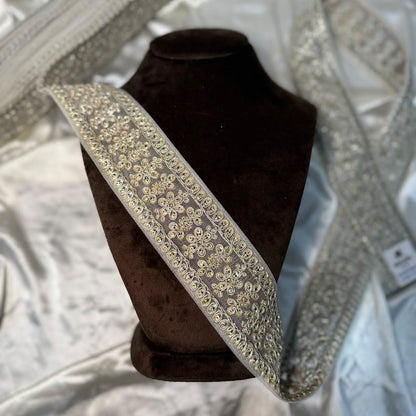 Beautiful Gold Silver Embroidered Designer Border Lace