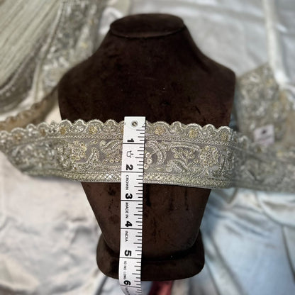 Designer Zari Zardozi Lace Border with Floral Paisley Work