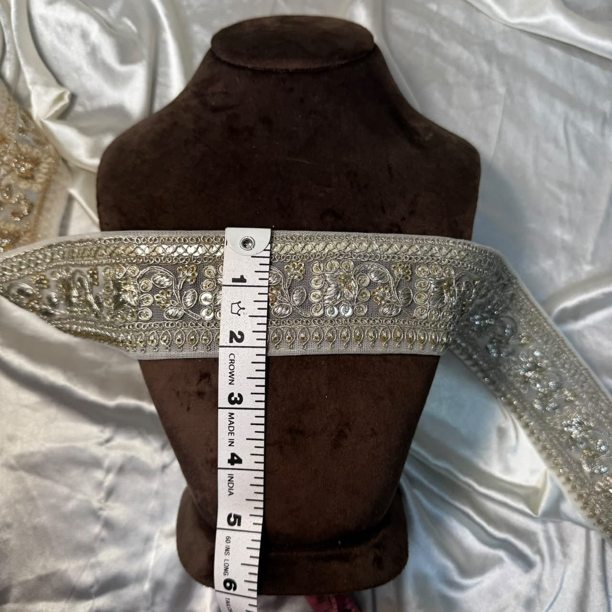 Traditional Zardozi Work Lace Trim for Bridal Dupatta
