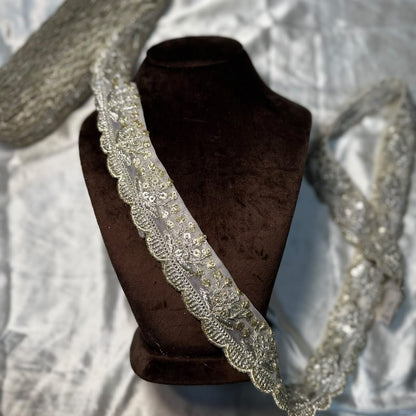 Traditional Botanical Embroidery Lace Trim for Festive Wear